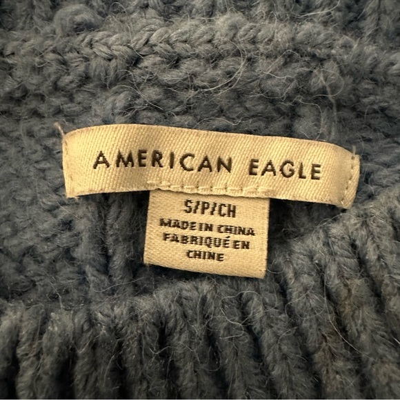 American Eagle blue waffle knit crewneck sweater Small - Picture 8 of 11
